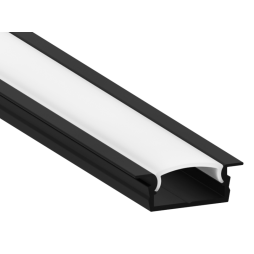 Aluminum profile for LED strip AL-107 2 meters black recessed LEDUA