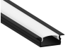 Aluminum profile for LED strip AL-107 2 meters black recessed LEDUA