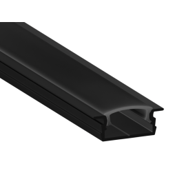 Aluminum profile for LED strip AL-89 2 meters black profile 1.95m, black diffuser 2m recessed LEDUA