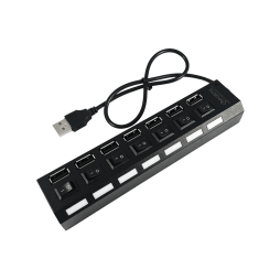 USB HUB with 7 USB 2.0 ports, with switches and backlight, 4-1073, active