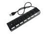 USB HUB with 7 USB 2.0 ports, with switches and backlight, 4-1073, active