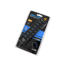 USB HUB with 7 USB 3.0 ports, with switches and backlight, 4-1075, active
