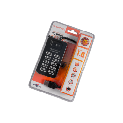 USB HUB with 10 USB 2.0 ports with switch (Model:P-1603), in blister, 4-1090, active