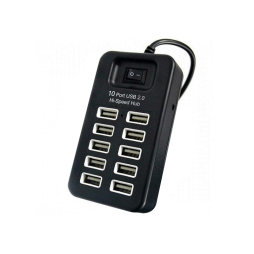 USB HUB with 10 USB 2.0 ports with switch (Model:P-1603), in blister, 4-1090, active