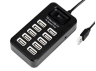 USB HUB with 10 USB 2.0 ports with switch (Model:P-1603), in blister, 4-1090, active