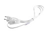 Cable (cord) with flat plug 1.9m+switch white /LMA017