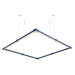 LED pendant, ceiling lamp  "Quadra 2 mini" square 110-240V 64W 3500k 2000*2000 blue housing LEDUA