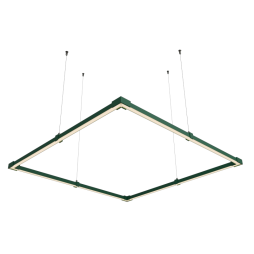 LED pendant, ceiling lamp  "Quadra 2 mini" square 110-240V 64W 3500k 2000*2000 green housing LEDUA