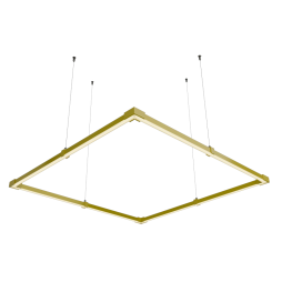 LED pendant, ceiling lamp  "Quadra 2 mini" square 110-240V 64W 4500k 2000*2000 yellow body LEDUA