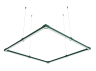 LED pendant, ceiling lamp  "Quadra 2 mini" square 110-240V 64W 6500k 2000*2000 green body LEDUA