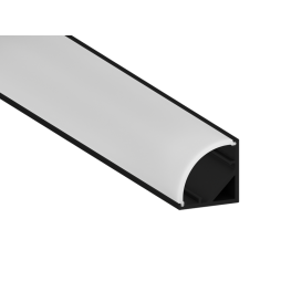 Aluminum profile for LED strip AL-58 2 meters black corner LEDUA