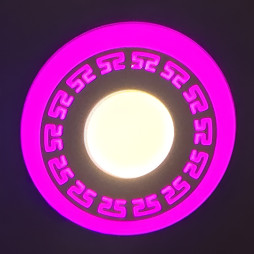 LED panel Lemanso "Greek" 3+3W with pink backlight 350Lm 4500K 175-265V / LM533 circle