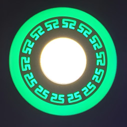 LED panel Lemanso "Greek" 6+3W with green backlight 540Lm 4500K 175-265V / LM555 circle