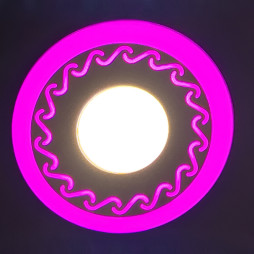 LED panel Lemanso "Curly" 6+3W with pink backlight 540Lm 4500K 175-265V / LM539 circle
