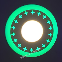 LED panel Lemanso "Stars" 12+6W with green backlight 1080Lm 4500K 175-265V / LM545 circle