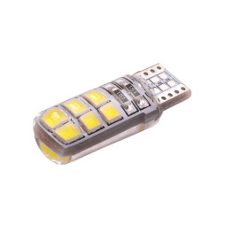 LED car lamp T10-2835-12smd in silicone white 12V LEDUA
