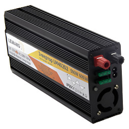 Inverter + charging 10A black housing Lemanso from 12VDC to 230V AC 500W 600VA modified sine wave LM40202 warranty 1 year