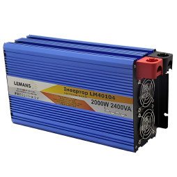 Inverter blue housing Lemanso from 12VDC to 230V AC 2000W 2400VA pure (correct) sine wave LM40104 warranty 1 year