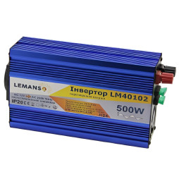 Inverter blue housing Lemanso from 12VDC to 230V AC 500W 600VA pure (correct) sine wave LM40102 warranty 1 year