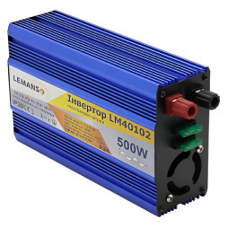 Inverter blue housing Lemanso from 12VDC to 230V AC 500W 600VA pure (correct) sine wave LM40102 warranty 1 year