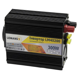 Inverter black housing Lemanso from 12VDC to 230V AC 300W 360VA modified sine wave LM40200 warranty 1 year