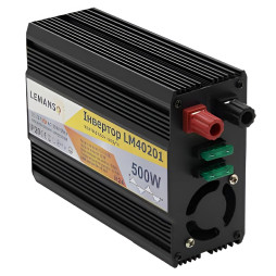 Inverter black housing Lemanso from 12VDC to 230V AC 500W 600VA modified sine wave LM40201 warranty 1 year