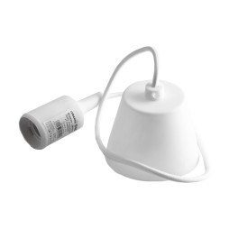 Pendant plastic T-shaped for LED lamp E27 white 1m LMA074 Lemanso