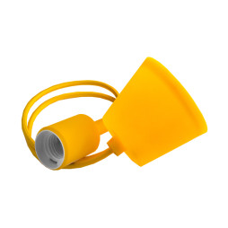 Pendant plastic T-shaped for LED lamp E27 yellow 1m LMA074 Lemanso