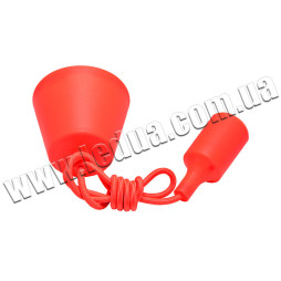 Pendant plastic T-shaped for LED lamp E27 red 1m LMA074 Lemanso