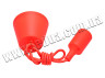Pendant plastic T-shaped for LED lamp E27 red 1m LMA074 Lemanso