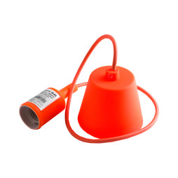 Pendant plastic T-shaped for LED lamp E27 orange 1m LMA074 Lemanso