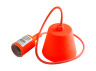 Pendant plastic T-shaped for LED lamp E27 orange 1m LMA074 Lemanso