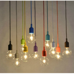 Pendant plastic T-shaped for LED lamp E27 orange 1m LMA074 Lemanso