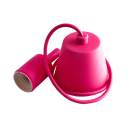 Pendant plastic T-shaped for LED lamp E27 pink 1m LMA074 Lemanso