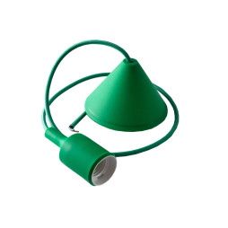 Plastic V-shaped suspension for LED lamp E27 green 1m LMA072 Lemanso