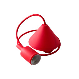 Plastic V-shaped suspension for LED lamp E27 red 1m LMA072 Lemanso