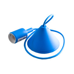 Pendant plastic V-shaped for LED lamp E27 blue 1m LMA072 Lemanso