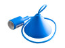 Pendant plastic V-shaped for LED lamp E27 blue 1m LMA072 Lemanso