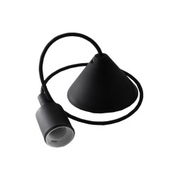 Pendant plastic V-shaped for LED lamp E27 black 1m LMA072 Lemanso
