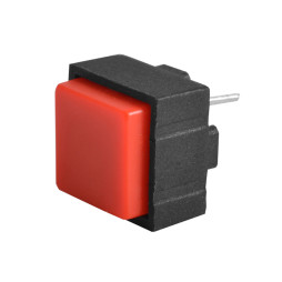 Square button PBS-15C without locking OFF-(ON) 1A, 250V, red LEDUA