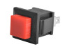 Square button PBS-18B without locking ON-(OFF) 2-pin, 25mA 50V, red LEDUA