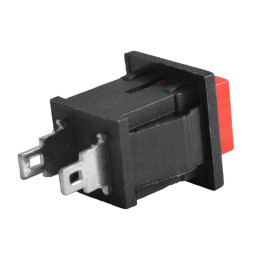 Square button PBS-18B without locking ON-(OFF) 2-pin, 25mA 50V, red LEDUA