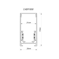 Surface-mounted busbar for low-voltage track lights black 2m CABM1000 Feron