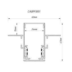 Built-in busbar for low-voltage track lights black 2m CABM1001 Feron