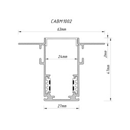 Built-in busbar for low-voltage track lights black 3m CABM1002 Ardero