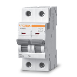 Circuit breaker RS6 2p 6A 6kA C VF-RS6-AV2C06 VIDEX RESIST
