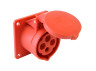Mortise socket LM2008 (GV) Lemanso 16A/4p (3p+n) 380-415V IP44 red