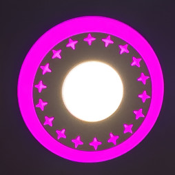LED panel Lemanso "Stars" 12+6W with pink backlight 1080Lm 4500K 175-265V / LM545 circle