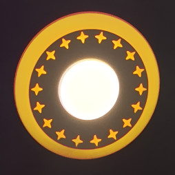 LED panel Lemanso "Stars" 6+3W with yellow backlight 540Lm 4500K 175-265V / LM540 circle