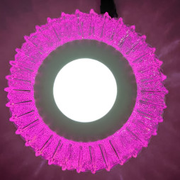 LED panel Lemanso "Moon" 3+3W with pink backlight 350Lm 4500K 175-265V / LM1011 circle